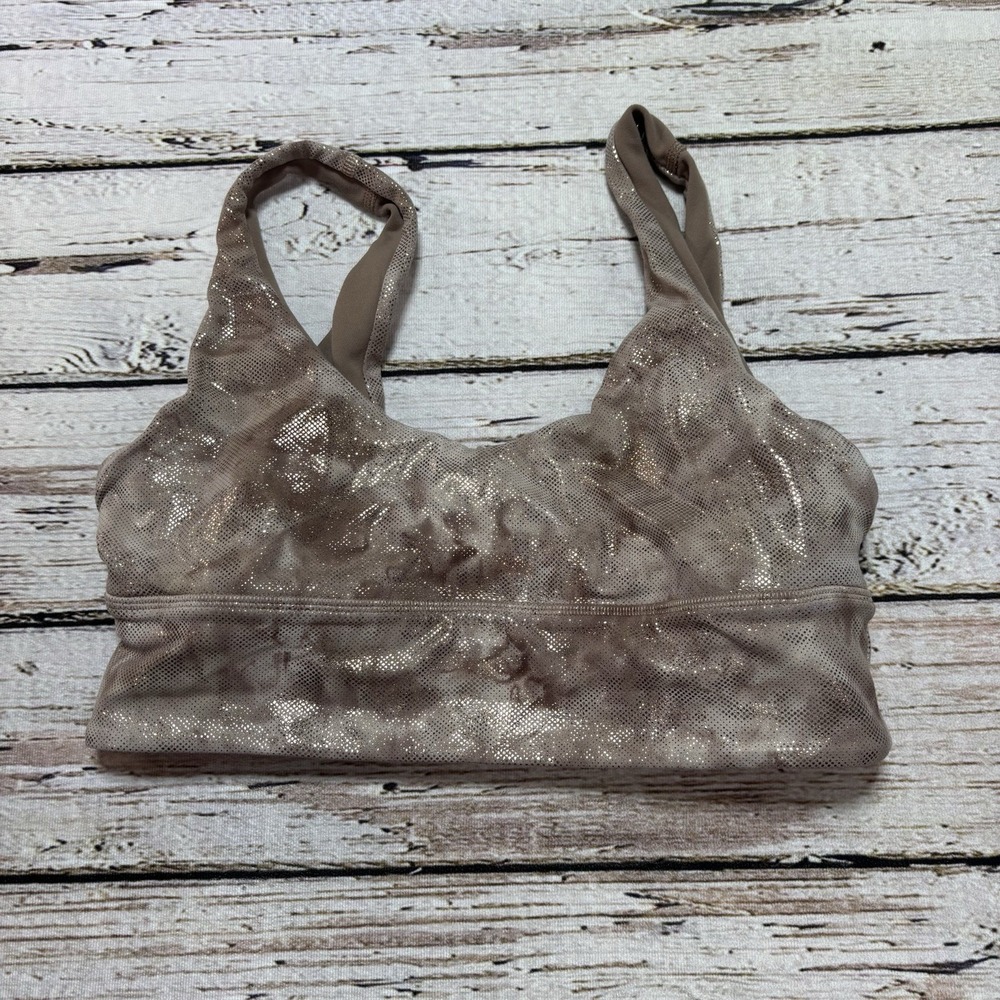 Lululemon Align Pullover Sports Bra Brown Shine Sz 8 Reversible Brown
